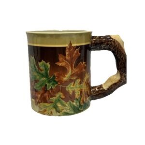 Lee Kromschroeder Wild Wings Mug 2011 Autumn Leaves Tree Branch Handle